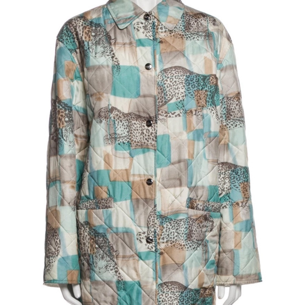 Leopard Print Quilted Jacket - Multicolor